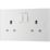 British General 900 Series 13A 2-Gang DP Switched Plug Socket White
