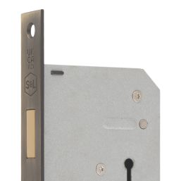 Smith & Locke  3 Lever Antique Brass Deadlock 76mm Case - 57mm Backset