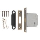 Smith & Locke  3 Lever Antique Brass Deadlock 76mm Case - 57mm Backset