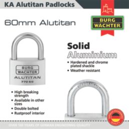Burg-Wachter  Keyed Alike    Padlocks Aluminium 60mm 5 Pack