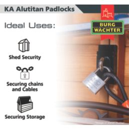 Burg-Wachter  Keyed Alike    Padlocks Aluminium 60mm 5 Pack