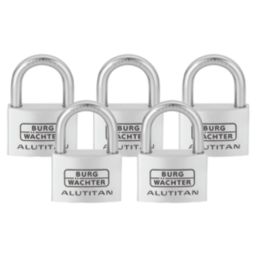 Burg-Wachter  Keyed Alike    Padlocks Aluminium 60mm 5 Pack