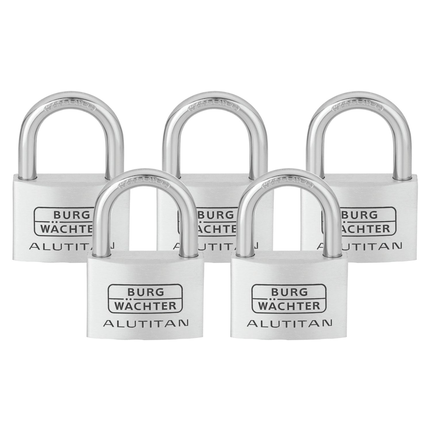Burg-Wachter Keyed Alike Padlocks Aluminium 60mm 5 Pack (465AN)