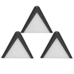 4lite Hampton Triangular LED Black Warm White Under Cabinet Lights Without Bezel 11W 200lm 3 Pack