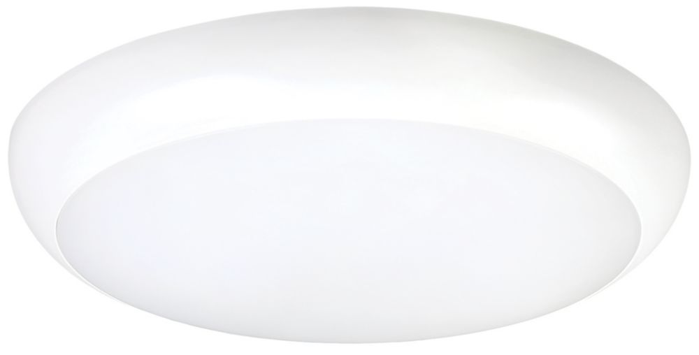Luceco Sierra Indoor & Outdoor Non-Maintained Emergency Round LED Bulkhead With Microwave Sensor White 24W 2000lm