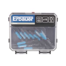 Erbauer  1/4" 50mm Hex Shank TX25 Screwdriver Bits 15 Pack