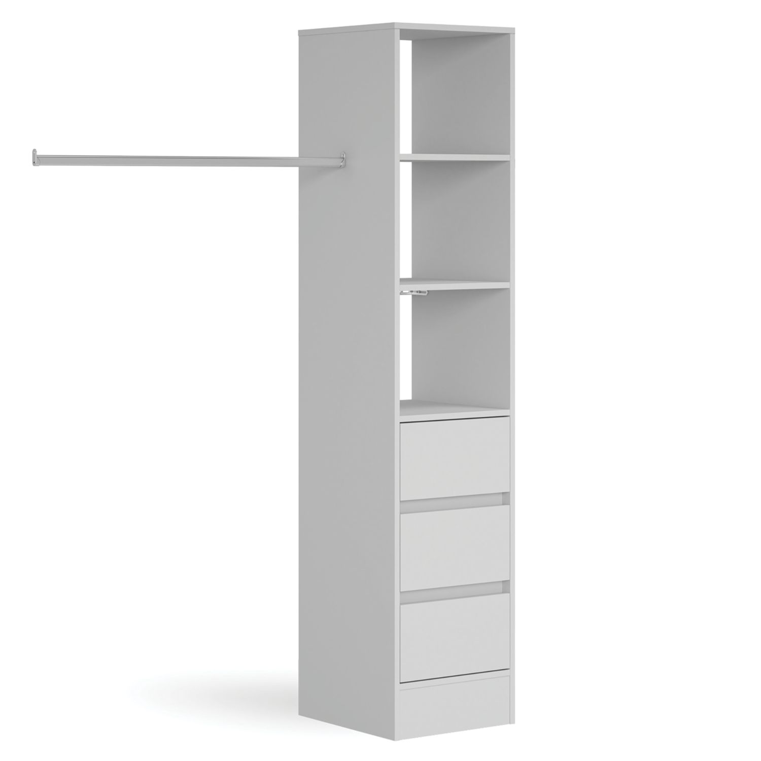 Spacepro Interior Storage Tower Unit with Drawers Dove Grey 450mm x 2100mm (465KJ)