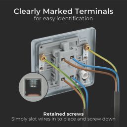 British General  20A 1-Gang DP Metal Clad Control Switch & Flex Outlet with LED with White Inserts