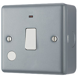British General  20A 1-Gang DP Metal Clad Control Switch & Flex Outlet with LED with White Inserts