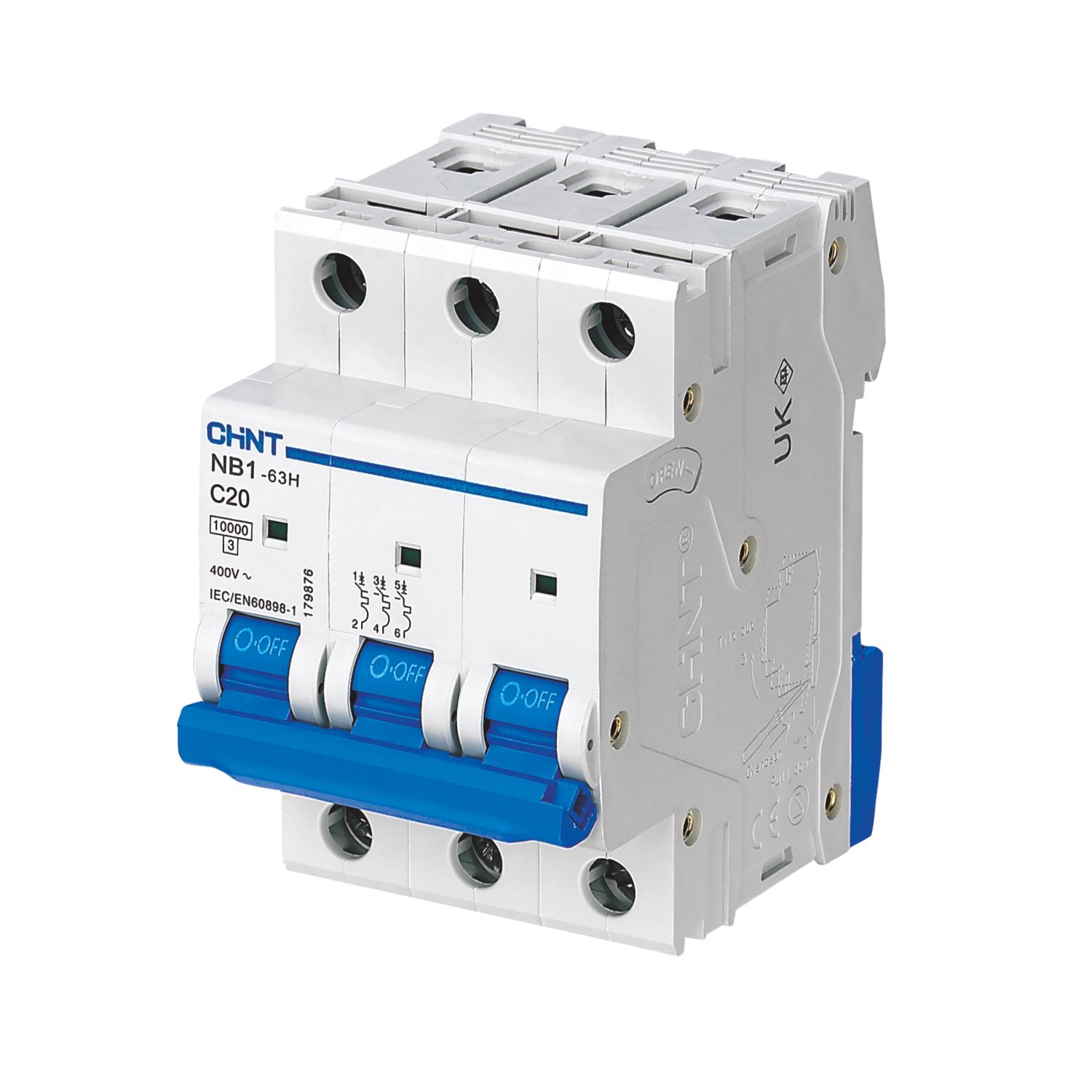 Chint NB1 20A TP C Curve 3-Phase MCB (4664V)