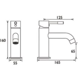Bristan Mila Chrome 160mm Standard Lever Mono Basin Mixer Tap  With Clicker Waste