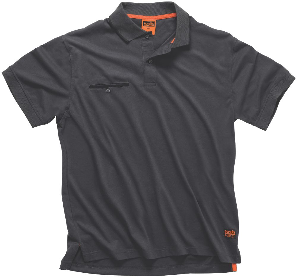 Scruffs Worker Polo Shirt Graphite Medium 42" Chest | Polo Shirts