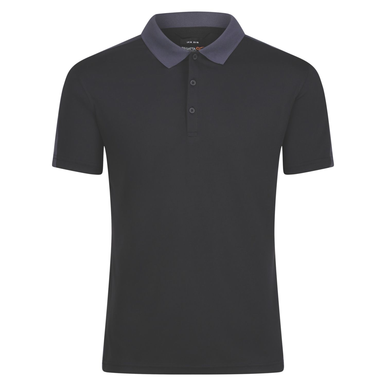 Regatta Contrast Coolweave Polo Shirt Black/Seal Grey Medium 42.5" Chest (466JW)