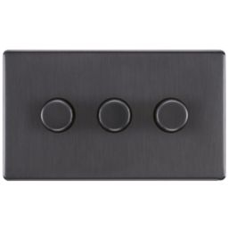 LAP 3 Gang 2 Way LED Dimmer Switch Slate Grey Screwfix