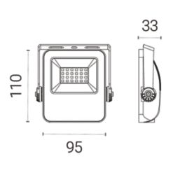 4lite  Outdoor LED Floodlight Black 20W 2100lm