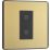 British General Evolve 1-Gang 2-Way LED Single Secondary Trailing Edge Touch Dimmer Switch  Satin Brass with Black Inserts