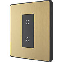 British General Evolve 1-Gang 2-Way LED Single Secondary Trailing Edge Touch Dimmer Switch  Satin Brass with Black Inserts