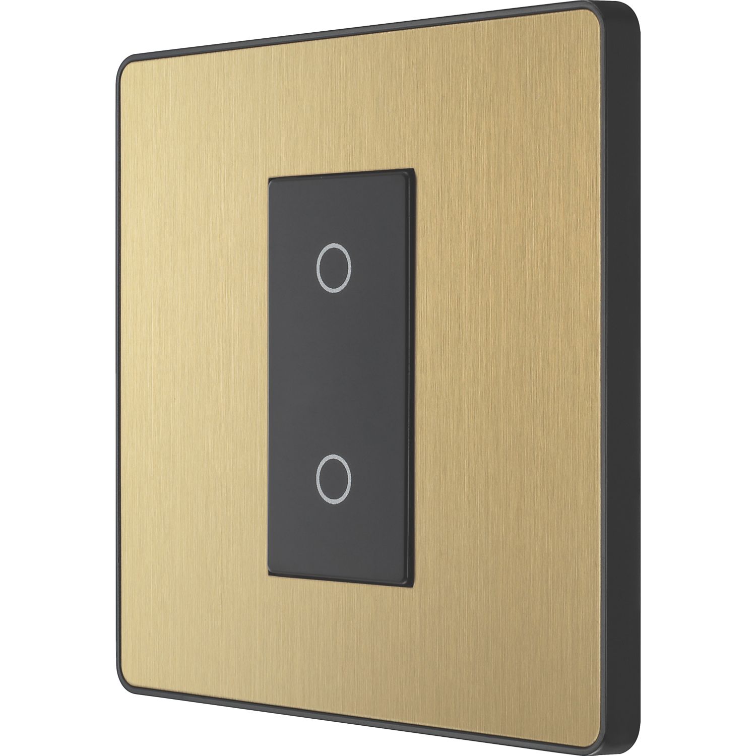 British General Evolve 1-Gang 2-Way LED Single Secondary Trailing Edge Touch Dimmer Switch Satin Brass with Black Inserts (466PY)