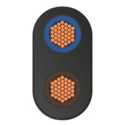 Time 2192Y Black 2-Core 0.5mm² Flexible Cable 25m Coil