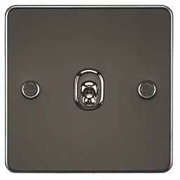 Knightsbridge  10AX 1-Gang Intermediate Switch Gunmetal with Colour-Matched Inserts