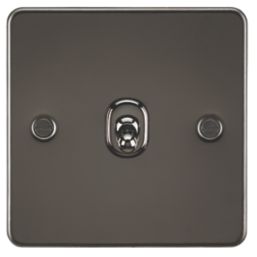 Knightsbridge FP12TOGGM 10AX 1-Gang Intermediate Switch Gunmetal with Colour-Matched Inserts
