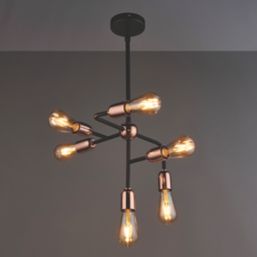 Quay Design Hansen LED 6-Light Fixed Multi-Arm Pendant Copper 12W 210lm