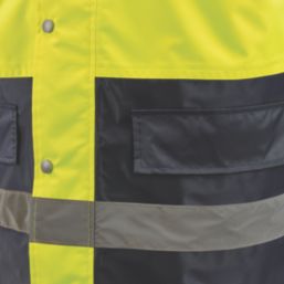 Site Shackley Hi-Vis Traffic Jacket Yellow/Navy Medium 51 Chest - Screwfix