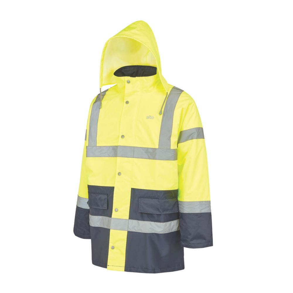 Site Shackley Hi Vis Traffic Jacket Yellow Navy Medium 51