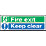 Non Photoluminescent "Fire Exit Keep Clear" Signs 150mm x 450mm 50 Pack