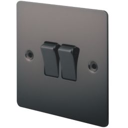 LAP  10AX 2-Gang 2-Way Light Switch  Black Nickel