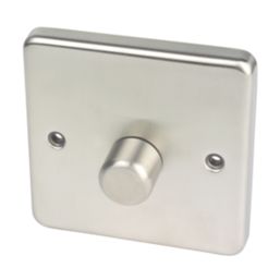 Hager WRDRP1BSKIT 1-Gang Modular Dimmer Switch Brushed Steel