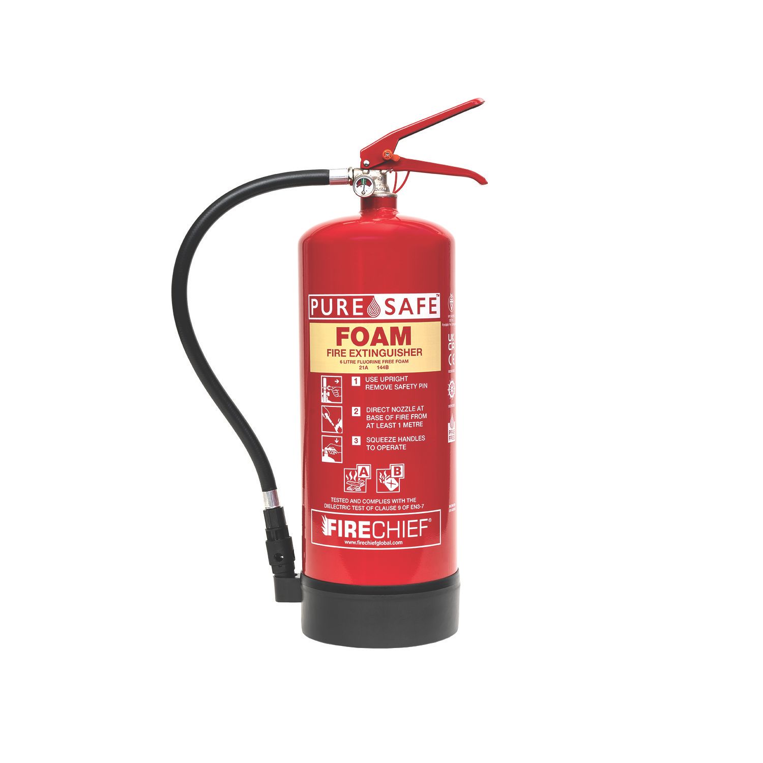 Firechief PureSafe FFF6 Foam Fire Extinguisher 6Ltr (467CH)