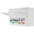 Refurb British General Fortress 16-Module 8-Way Populated High Integrity Dual RCD Consumer Unit with SPD