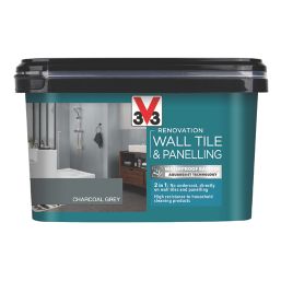 V33 2Ltr Charcoal Grey Satin Tile Paint