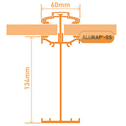 ALUKAP-SS White 0-100mm High Span Glazing Bar 2000mm x 60mm