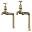 ETAL Alton Bib Cross Head Taps Brushed Brass 1 Pair