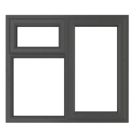 Crystal  Right-Hand & Top Opening Clear Double-Glazed Casement Anthracite Grey uPVC Window 1190mm x 1115mm