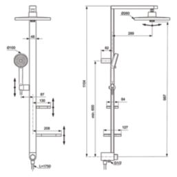 Ideal Standard Ceraflow Alu+ Shower Kit Silver