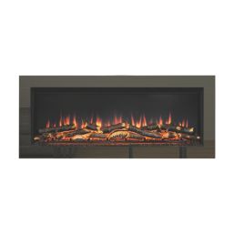 Be Modern Avella Grande Black Nickel Remote Control Wall-Mounted Electric Inset Fire 1150mm x 162mm x 492mm