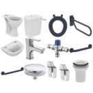 Armitage Shanks Doc M Monaco Pack with Thermostatic Mixer Tap Blue 12 Piece Set