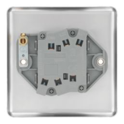 LAP  20A 16AX 2-Gang 2-Way Light Switch  Brushed Stainless Steel with Black Inserts