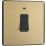 British General Evolve 20A 1-Gang DP Control Switch Satin Brass with LED with Black Inserts