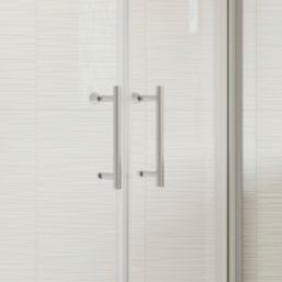 Framed Quadrant 2-Door Shower Enclosure LH&RH Polished Silver 900mm x 900mm x 1850mm