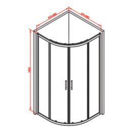 Framed Quadrant 2-Door Shower Enclosure LH&RH Polished Silver 900mm x 900mm x 1850mm