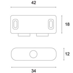 Essentials 2-Door Magnetic Cabinet Catch White 45mm x 16mm 10 Pack