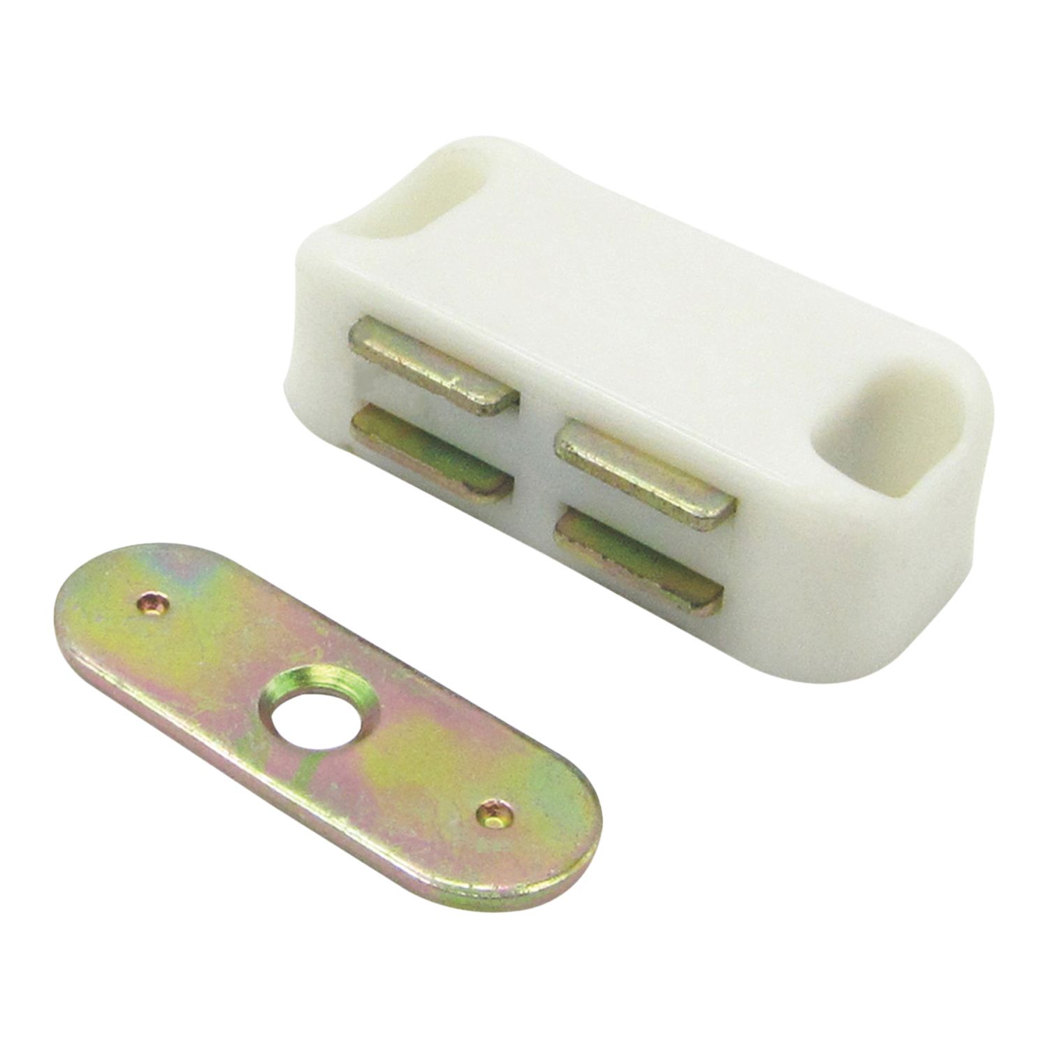 Essentials 2-Door Magnetic Cabinet Catch White 45mm x 16mm 10 Pack (467TA)