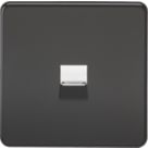 Knightsbridge  1-Gang Master Telephone Socket Matt Black