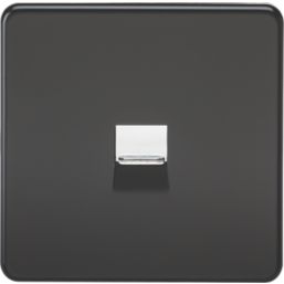 Knightsbridge  1-Gang Master Telephone Socket Matt Black
