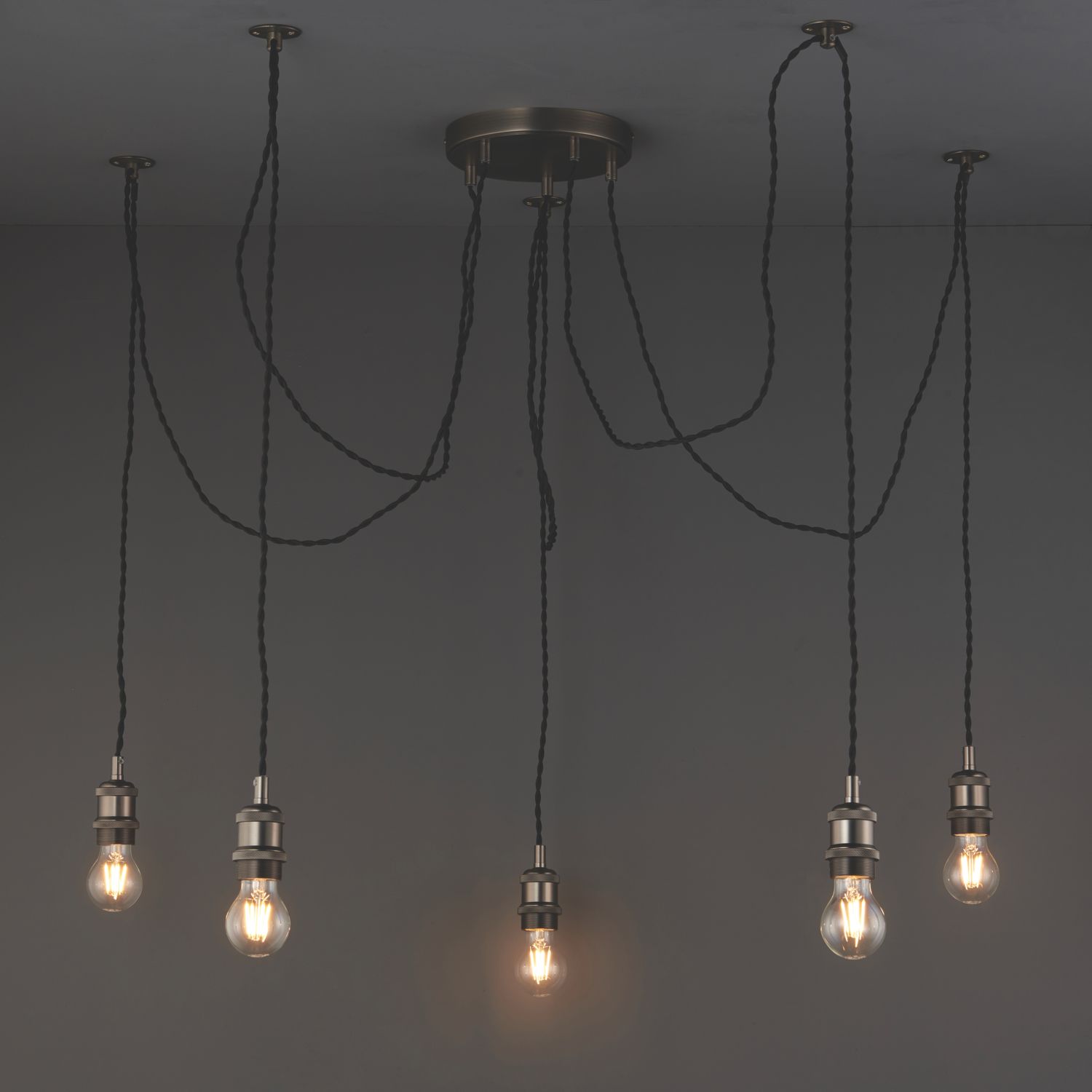 Quay Design Denver 5-Light Pendant Brushed Bronze (467VG)