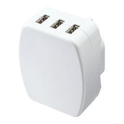Masterplug 3-Outlet Type A Plug-In USB Charging Plug Adaptor 3.4A